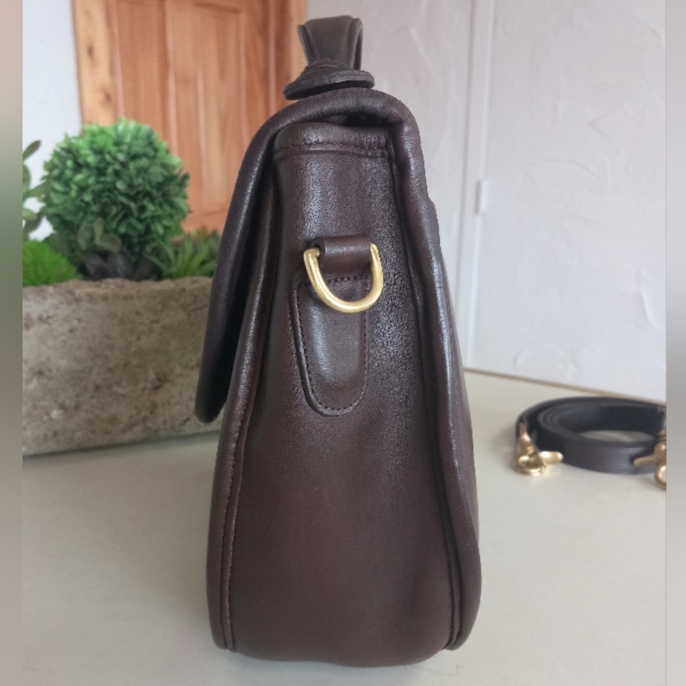 Coach Large Plaza Bag, Pre-1994, Mahogany Brown, Late 1980's - Picture 11 of 16